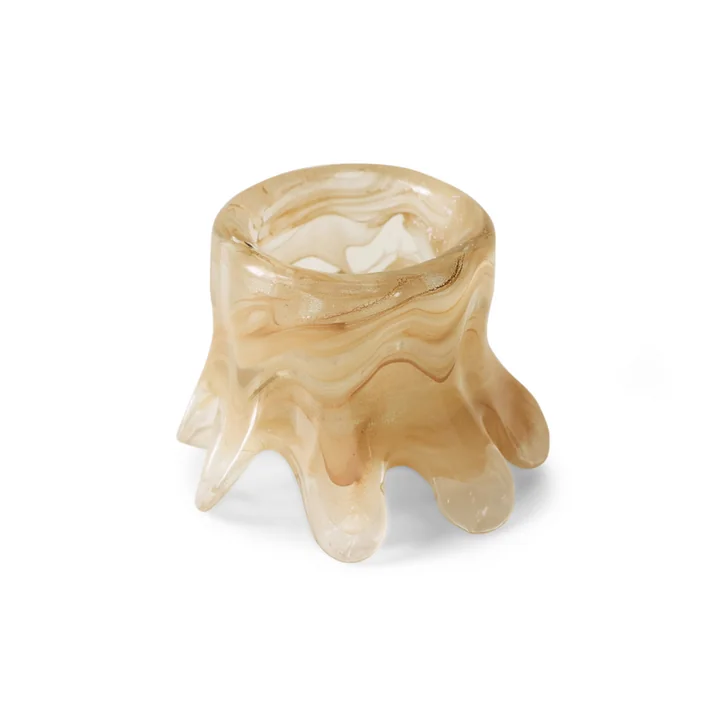 HKliving - Candle holder, Ø 12.5 x 9 cm, cream