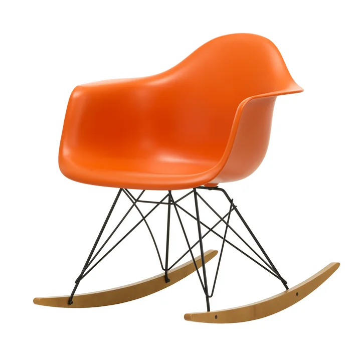 Vitra - Eames Plastic Armchair RAR RE, maple yellowish / basic dark / rust orange