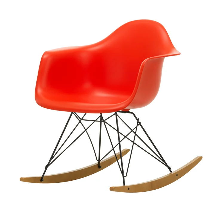 Vitra - Eames Plastic Armchair RAR RE, maple yellowish / basic dark / poppy red