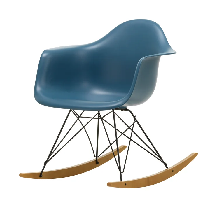 Vitra - Eames Plastic Armchair RAR RE, yellowish maple / basic dark / sea blue
