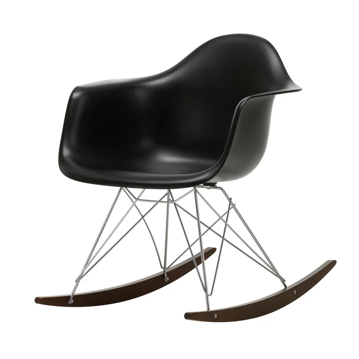 Vitra - Eames Plastic Armchair RAR RE, dark maple / chrome / deep black