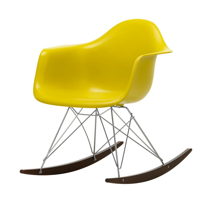 Vitra - Eames Plastic Armchair RAR RE, dark maple / chrome / mustard