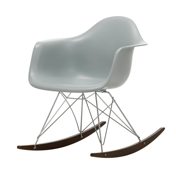 Vitra - Eames Plastic Armchair RAR RE, dark maple / chrome / light gray