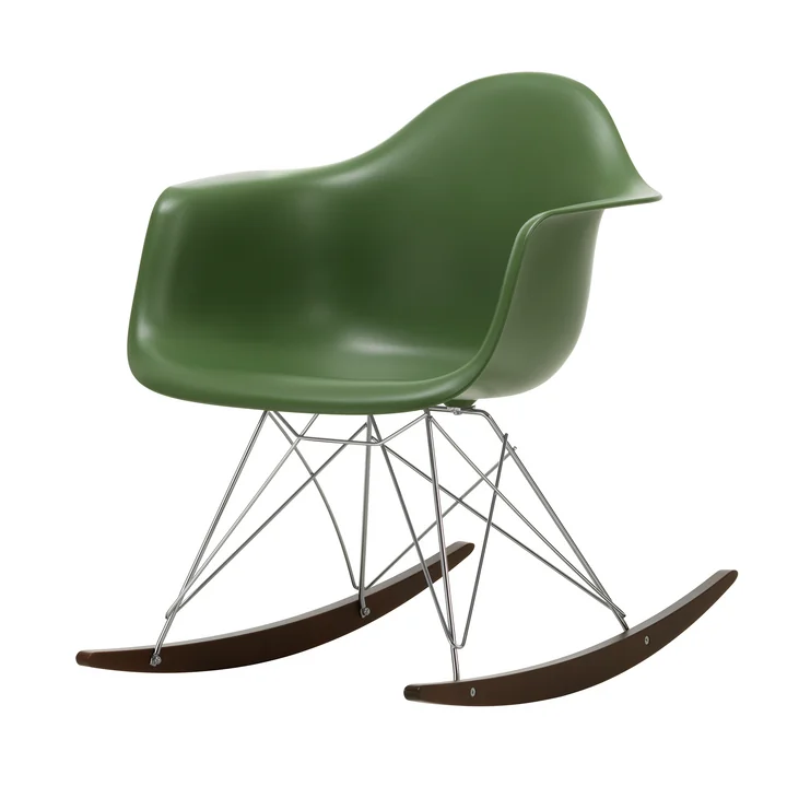 Vitra - Eames Plastic Armchair RAR RE, dark maple / chrome / forest