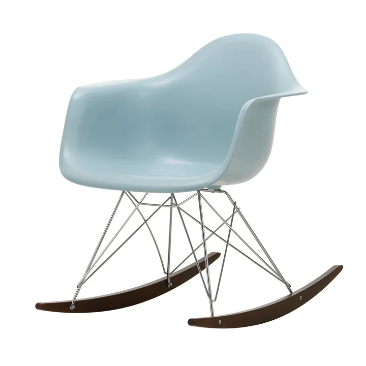 Vitra - Eames Plastic Armchair RAR RE, dark maple / chrome / ice gray