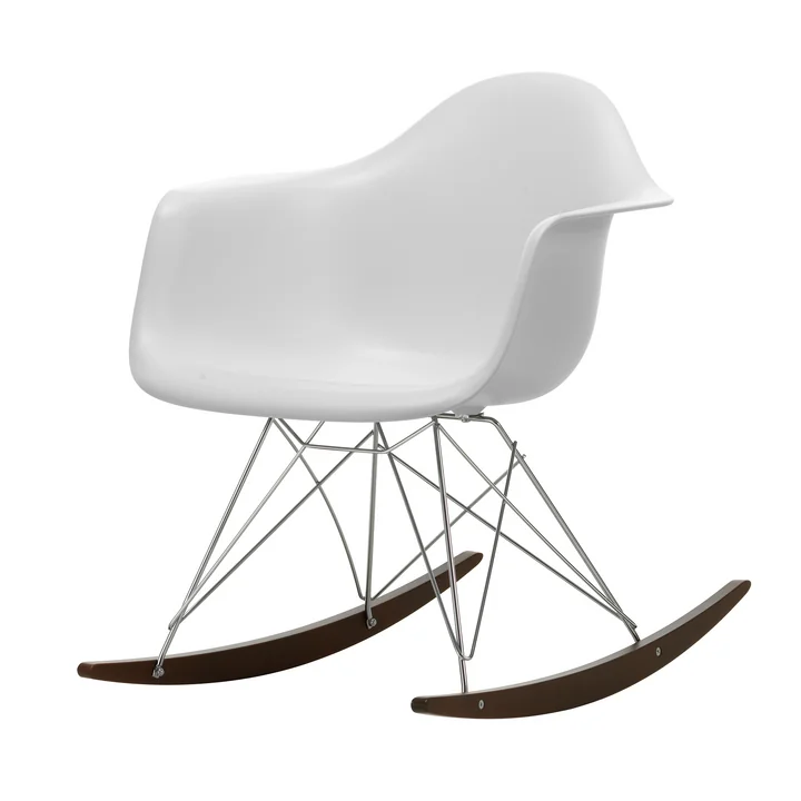 Vitra - Eames Plastic Armchair RAR RE, dark maple / chrome / cotton white