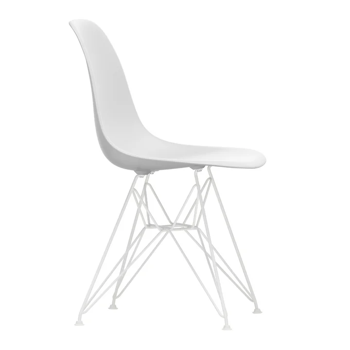 Vitra - Eames Plastic Side Chair DSR RE, white / cotton white (white felt glides)