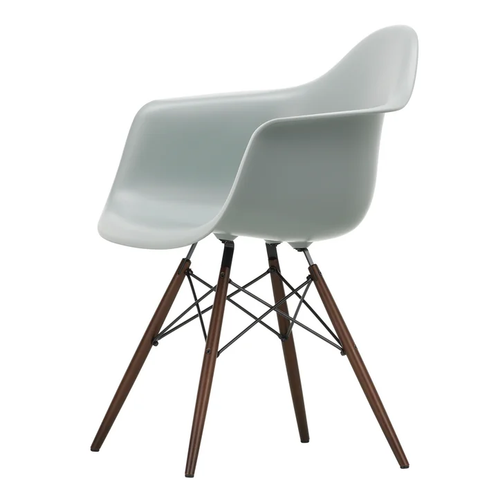 Vitra - Eames Plastic Armchair DAW RE, dark maple / light gray