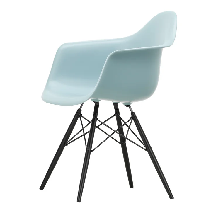 Vitra - Eames Plastic Armchair DAW RE, black maple / ice gray