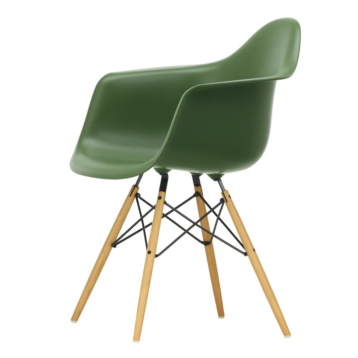 Vitra - Eames Plastic Armchair DAW RE, honey-colored ash / forest