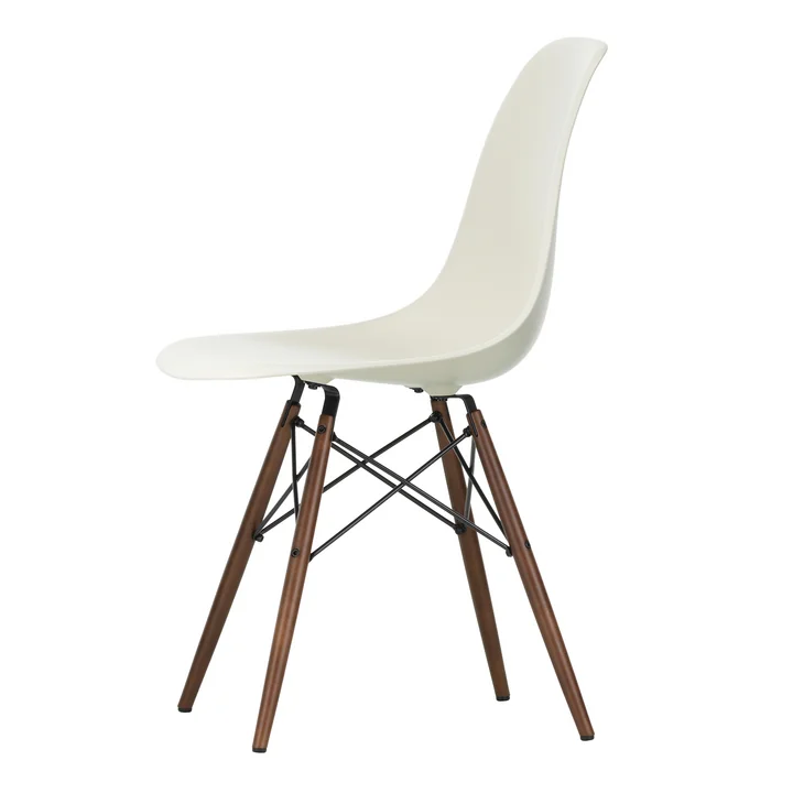 Vitra - Eames Plastic Side Chair DSW RE, dark maple / pebble