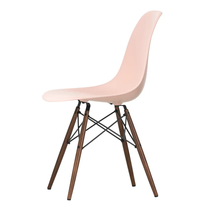 Vitra - Eames Plastic Side Chair DSW RE, dark maple / pale pink