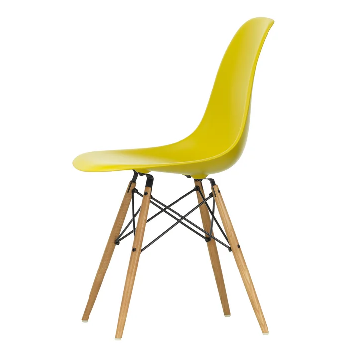 Vitra - Eames Plastic Side Chair DSW RE, ash honey color / mustard