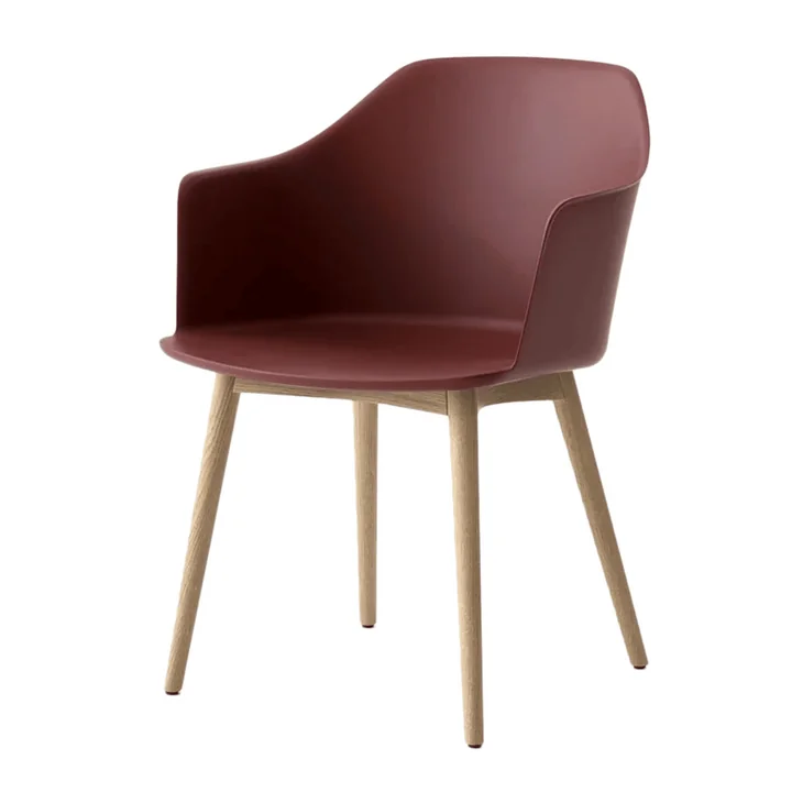 & Tradition - Rely Armchair HW76, clear lacquered oak / red-brown