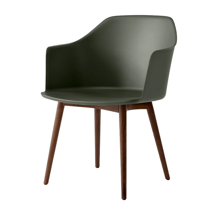 & Tradition - Rely Armchair HW76, walnut lacquered / bronze green