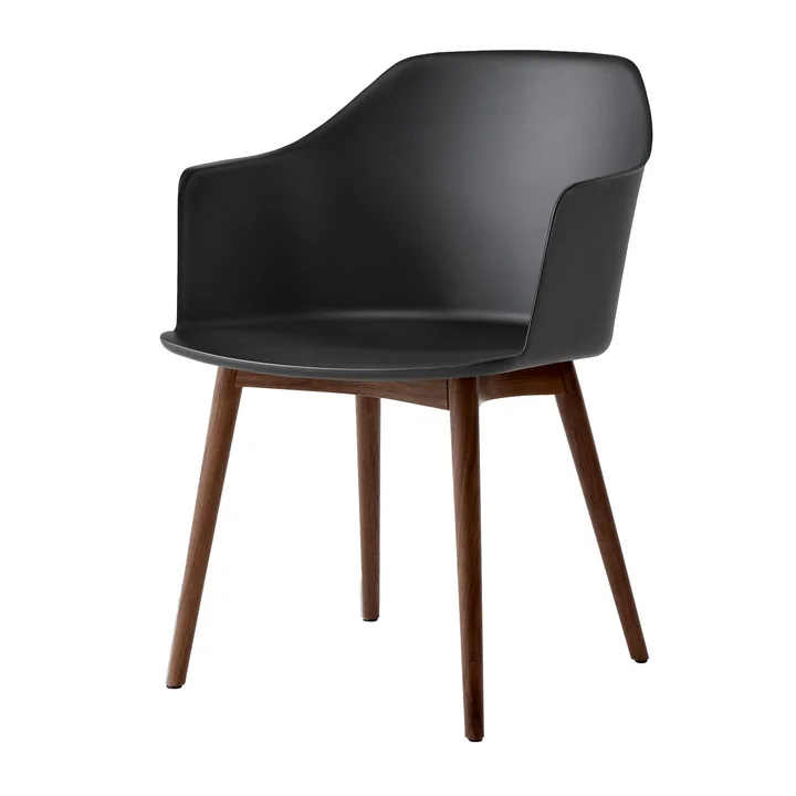 & Tradition - Rely Armchair HW76, walnut lacquered / black