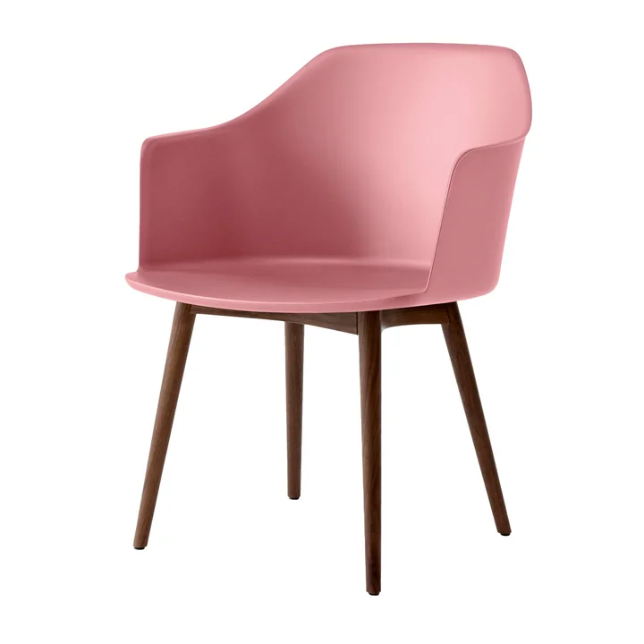 & Tradition - Rely Armchair HW76, walnut lacquered / soft pink
