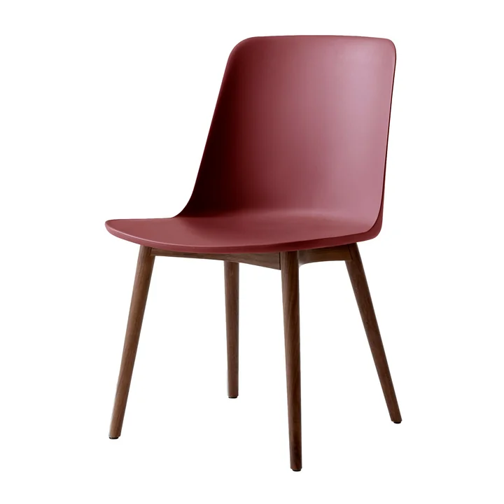 & Tradition - Rely Side Chair HW71, walnut lacquered / red-brown