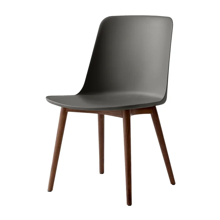 & Tradition - Rely Side Chair HW71, walnut lacquered / stone gray