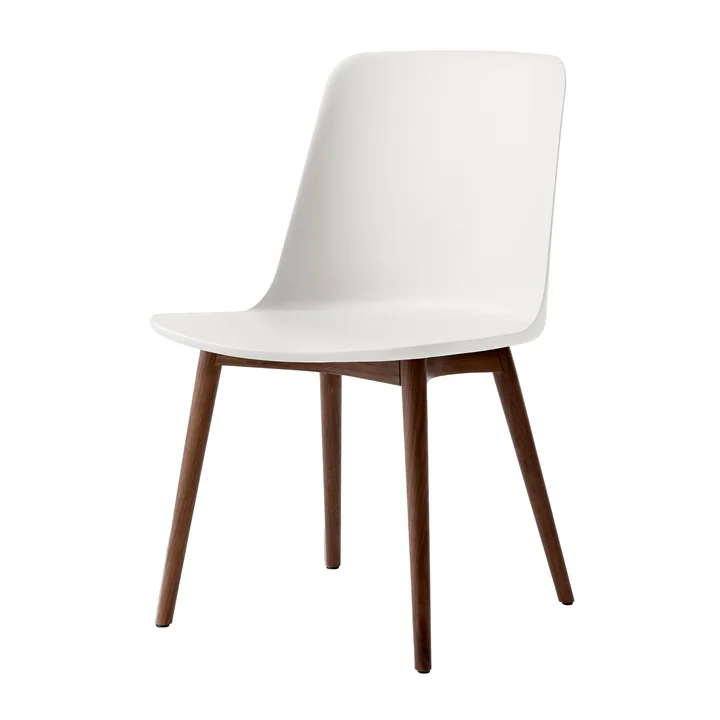 & Tradition - Rely Side Chair HW71, walnut lacquered / white