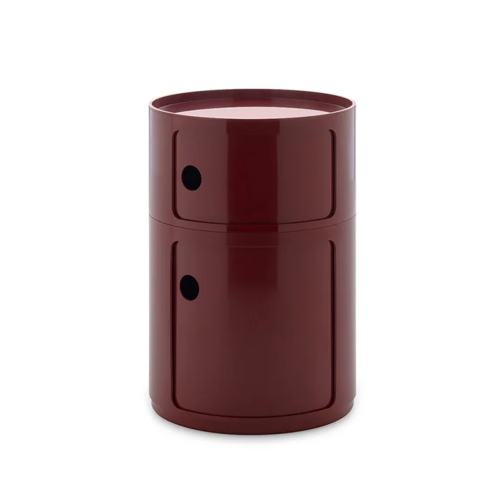 Kartell - New Big Componibili 2 container, H 61.5 cm, burgundy red