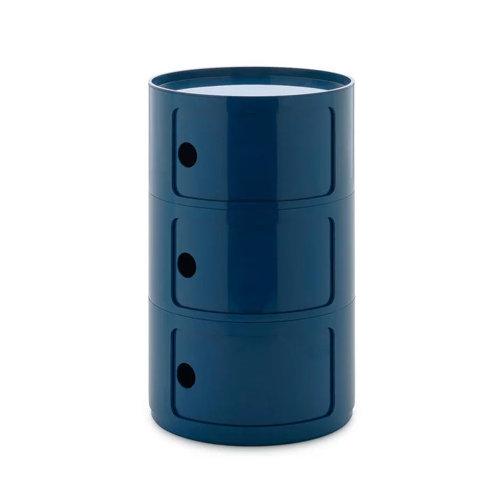 Kartell - New Big Componibili 3 Container, H 69.5 cm, blue