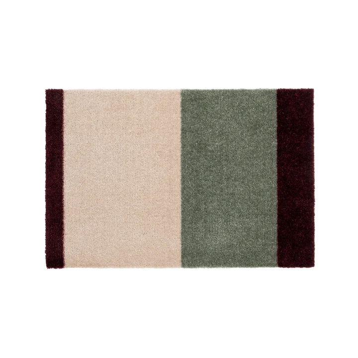 tica copenhagen - Stripes Horizontal Runner, 40 x 60 cm, green / ivory / bordeaux