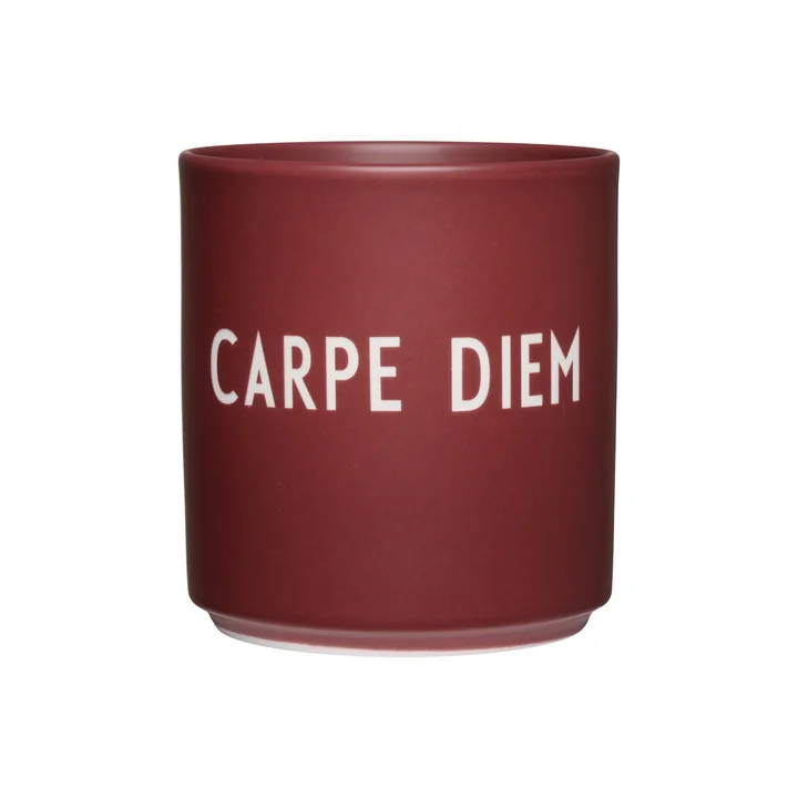 Design Letters - AJ Favourite Porcelain mug, Carpe Diem / burgundy