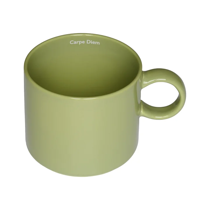 Design Letters - Nordic Jumbo Porcelain mug, Carpe Diem / green