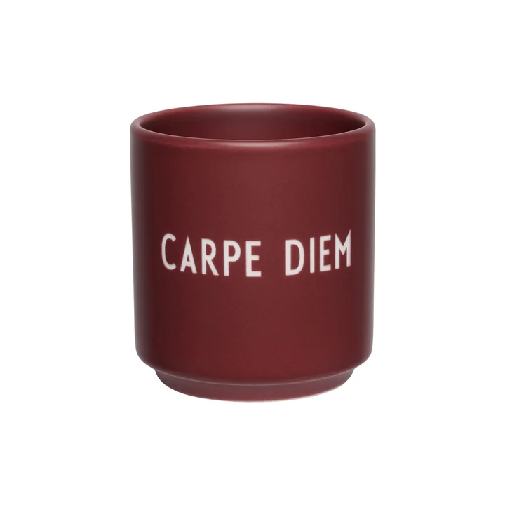Design Letters - Porcelain mini mug, Carpe Diem / burgundy