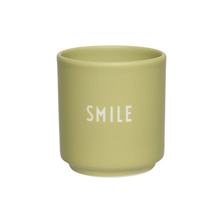 Design Letters - Porcelain mini mug, Smile / green