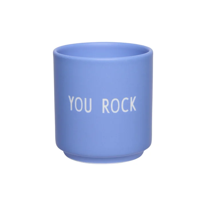 Design Letters - Porcelain mini mug, You Rock / sky blue