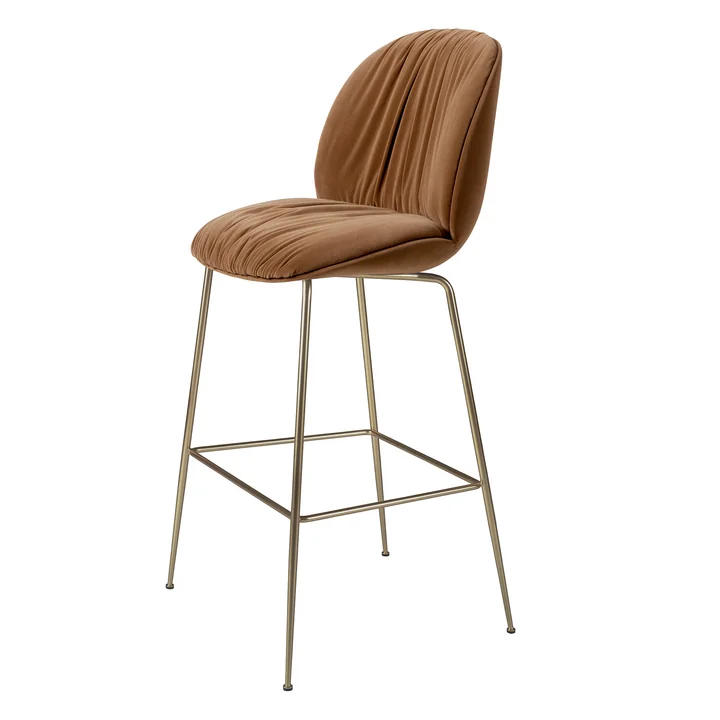 Gubi - Beetle Soft Bar Chair, fully upholstered, antique brass / Sunday (112)