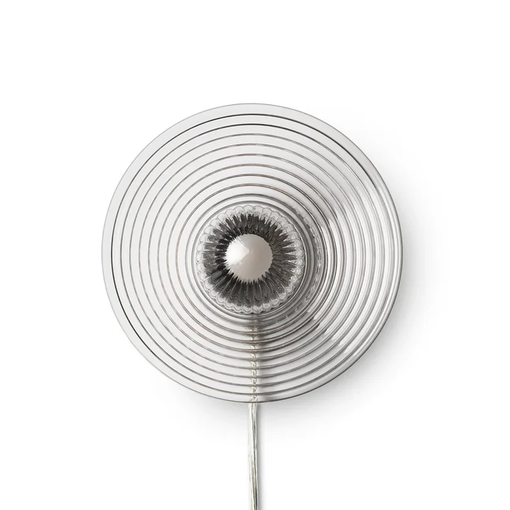 FDB Møbler - Sletterhage Wall light, Ø 28 cm, transparent (with cable)