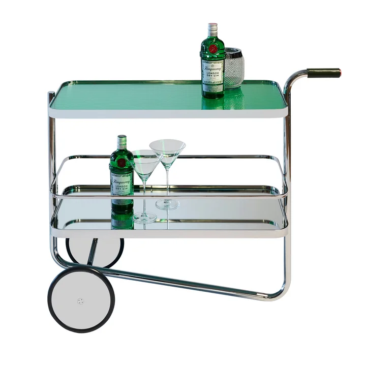 Thonet - S 179 Tanqueray serving trolley, chrome / london green