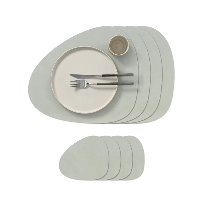 Lind DNA - Curve L gift set, Nupo metallic (4 placemats + 4 glass coasters)