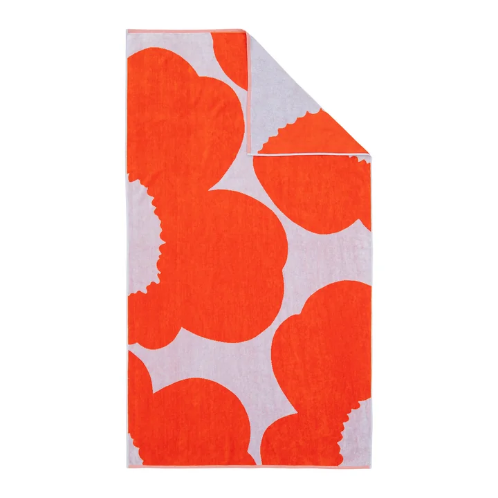 Marimekko - Iso Unikko Bath towel, 100 x 180 cm, blue lilac / orange red