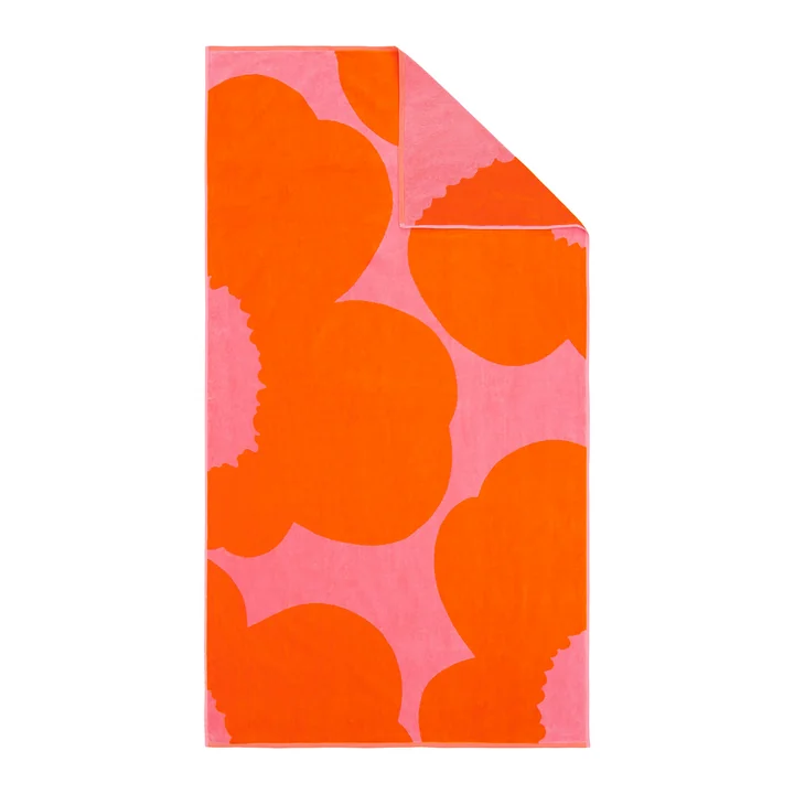 Marimekko - Iso Unikko Bath towel, 100 x 180 cm, pink / orange red