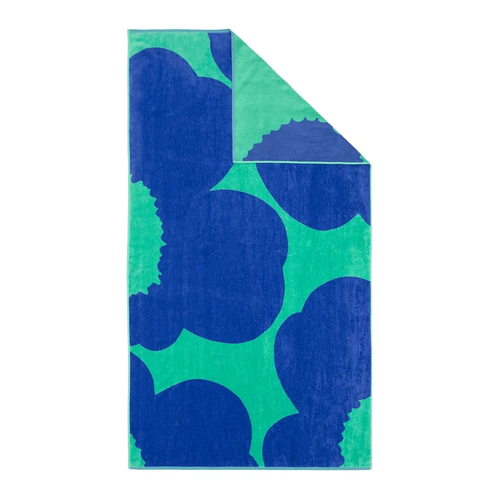 Marimekko - Iso Unikko Bath towel, 100 x 180 cm, teal / blue