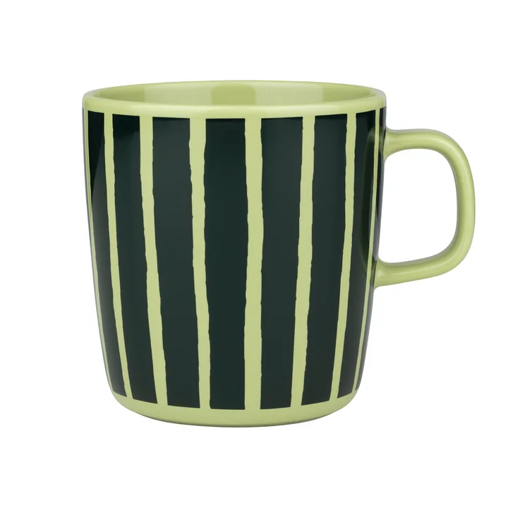 Marimekko - Oiva Piccolo mug with handle, 400 ml, pear / dark green