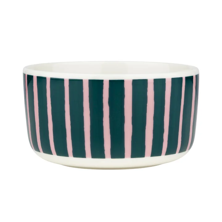 Marimekko - Oiva Piccolo bowl, 500 ml, white / pink / dark green