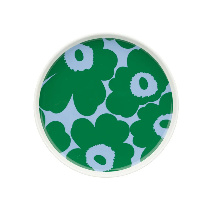 Marimekko - Oiva Unikko Plate Ø 20 cm, white / green / light blue