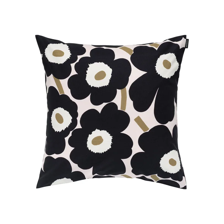 Marimekko - Pieni Unikko Cushion cover, 50 x 50 cm, pink / charcoal / lt.brown