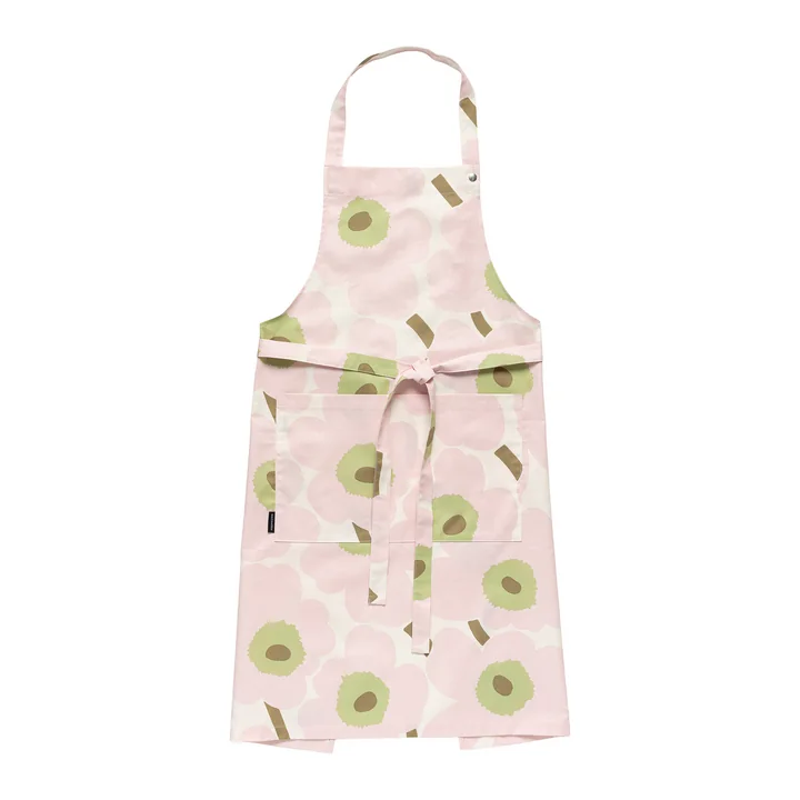 Marimekko - Pieni Unikko Apron, off white / pink / pear / sand