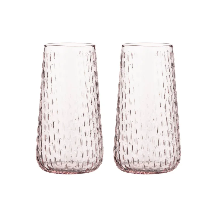 Marimekko - Syksy Glass, long 180 ml, lt. pink (set of 2)
