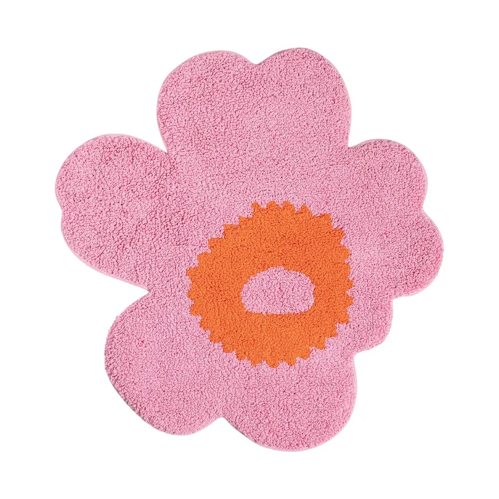Marimekko - Unikko bath mat, 73 x 74 cm, pink / orange