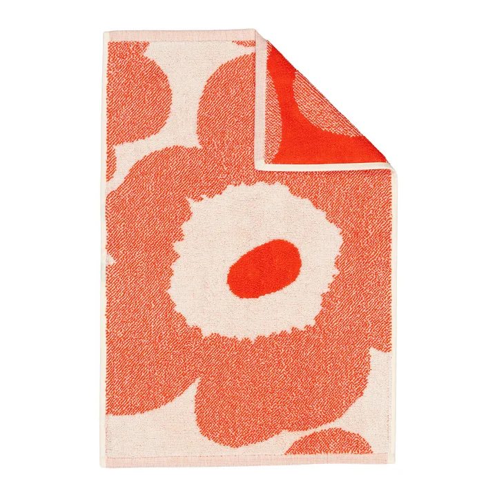 Marimekko - Unikko Guest towel, 32 x 50 cm, off white / orange red