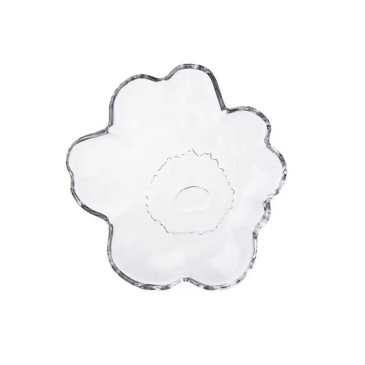 Marimekko - Unikko glass plate, 13 cm, transparent