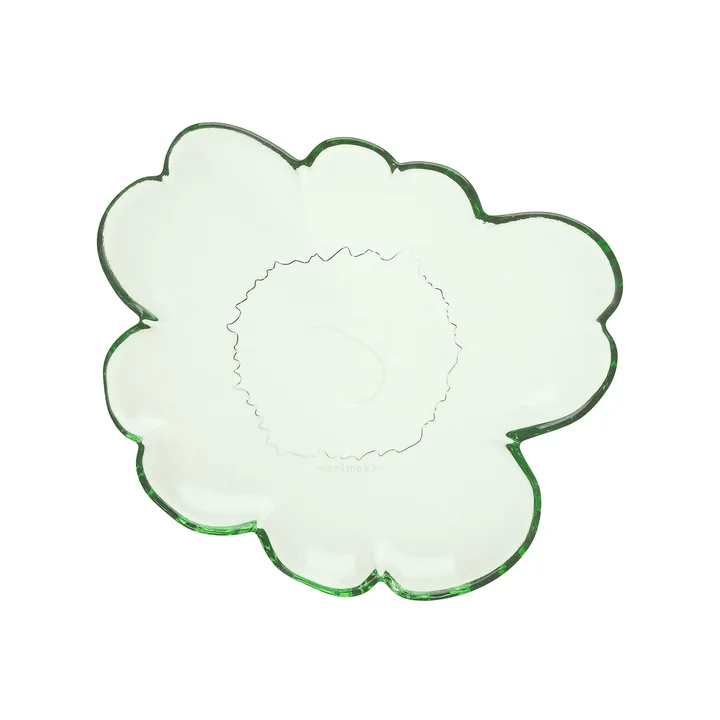 Marimekko - Unikko glass plate, 20 cm, green