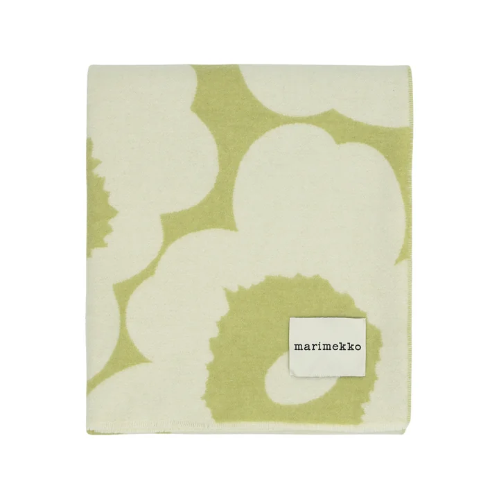 Marimekko - Unikko wool blanket, 130 x 170 cm, pear / off white
